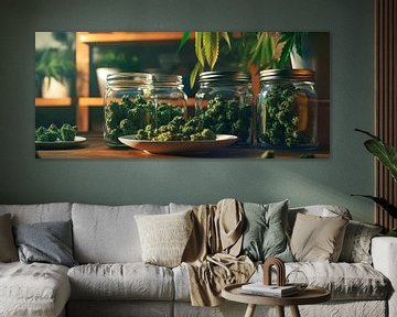 Rustgevende kruiden in potjes van Poster Art Shop