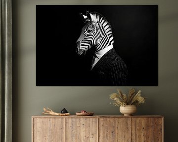Zebra im Anzug – Stilvolles Portrait von Poster Art Shop