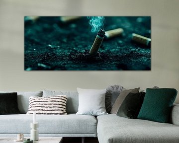 Cigarette remains in a gloomy environment by Poster Art Shop