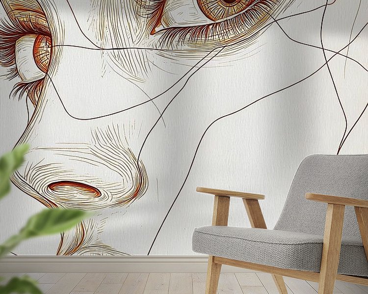 Voorbeeld van het werk in een kamer