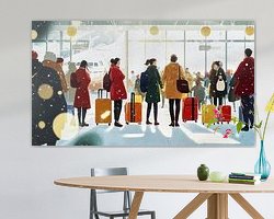 Voorbeeld van het werk in een kamer