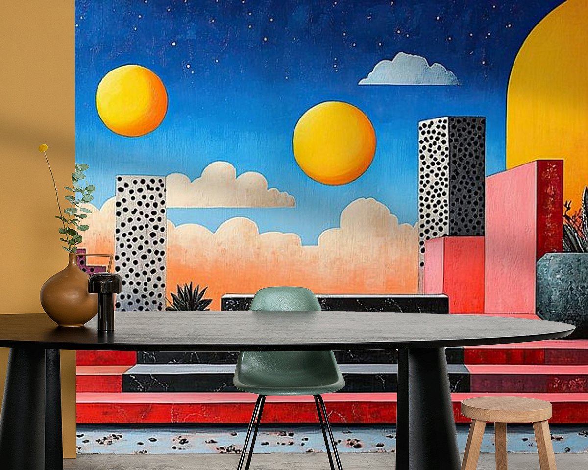 Voorbeeld van het werk in een kamer