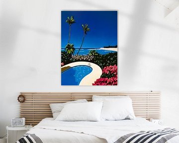 Hiroshi nagai - Zwembaddampgolf van Timeless Artworks
