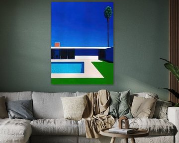 Hiroshi Nagai - Zwembad City Pop van Timeless Artworks