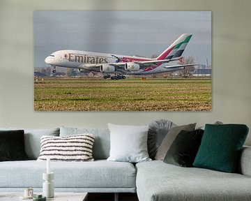 Emirates Airbus A380 in AC Milan livery. van Jaap van den Berg