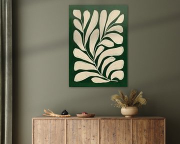 modern art abstract green flower 2