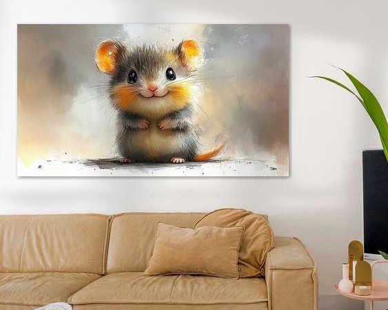 Voorbeeld van het werk in een kamer