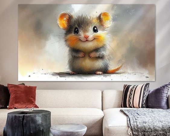 Voorbeeld van het werk in een kamer