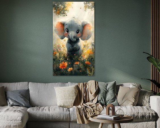 Voorbeeld van het werk in een kamer
