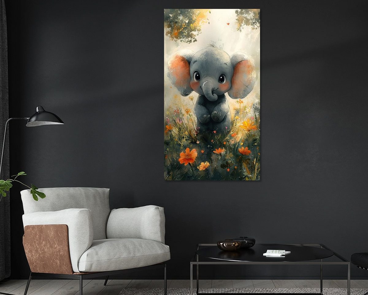 Voorbeeld van het werk in een kamer