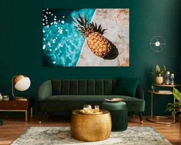 Ananas bij het zwembad - zomerse frisheid van Poster Art Shop