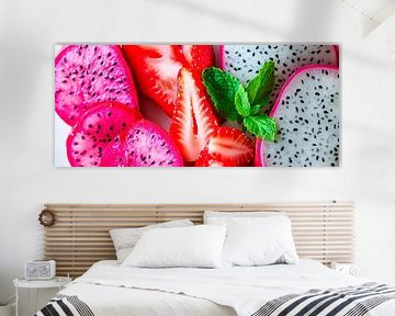 Bunte Fruchtvielfalt mit Minze - Frisch von Poster Art Shop