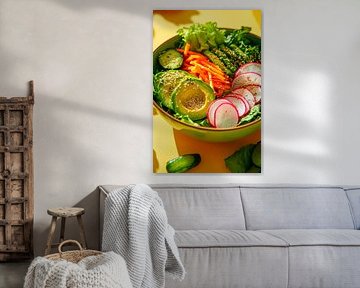 Saladier coloré avec des légumes frais sur Poster Art Shop