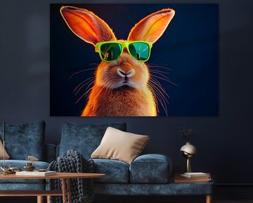 Cool bunny with sunglasses - funny and trendy by Poster Art Shop