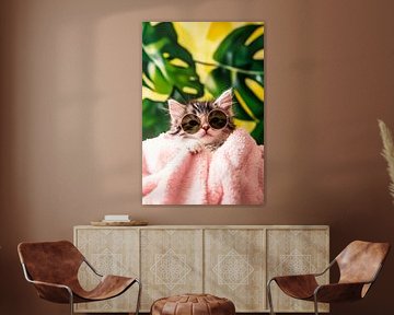 Cool kitten with sunglasses - Trendy by Poster Art Shop