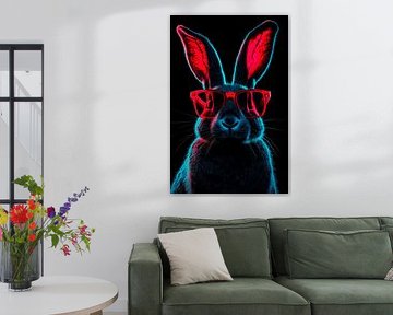 Cool rabbit with red sunglasses by Poster Art Shop