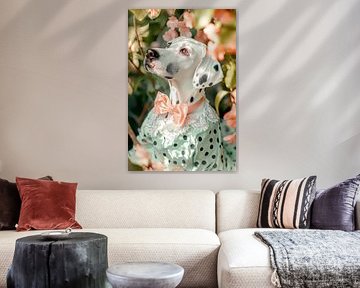 Elegant Dalmatian in floral splendour by Poster Art Shop