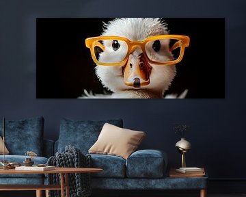 Ontspannen eendenportret met bril van Poster Art Shop