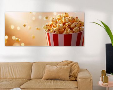 Freshly prepared popcorn in a tub by Poster Art Shop