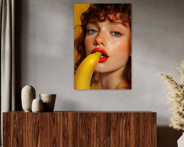 Fruitige schoonheid met gele banaan van Poster Art Shop