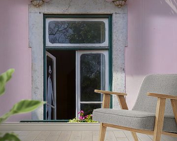 Window with balcony in Lisbon, Portugal by Michèle Huge