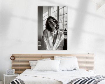 Intime Momentaufnahme in Schwarz-Weiß von Poster Art Shop