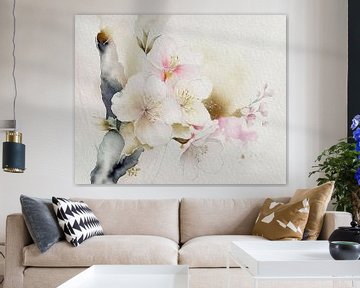 Sereen schilderij: Bloesem van de Japanse sierkers van Studio Pieternel
