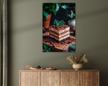 Delicious chocolate tartlet with mint by Poster Art Shop