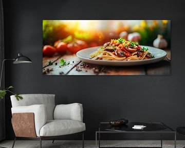 Leckere Pasta mit frischem Gemüse von Poster Art Shop