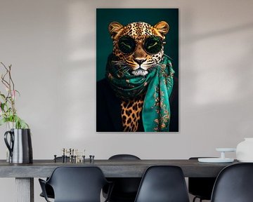 Leopard im Anzug mit Sonnenbrille von Poster Art Shop