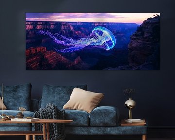 Méduse lumineuse dans le ciel du Grand Canyon sur Poster Art Shop