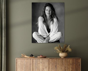 Natural and relaxed - portrait in black and white by Poster Art Shop