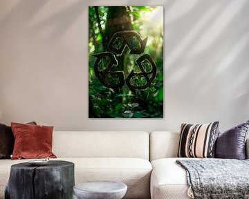 Sustainability symbol in the jungle light by Poster Art Shop