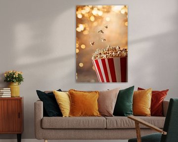 Popcorn contrasts against a sparkling background by Poster Art Shop
