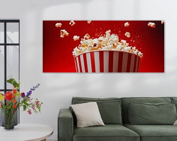 Popcorn explosion in red and white by Poster Art Shop
