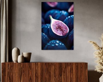 Figues juteuses avec rosée scintillante sur Poster Art Shop