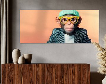 Clever monkey in stylish clothes by Poster Art Shop