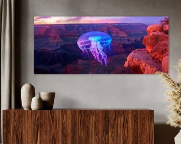 Drijvende kwallen boven de Grand Canyon van Poster Art Shop