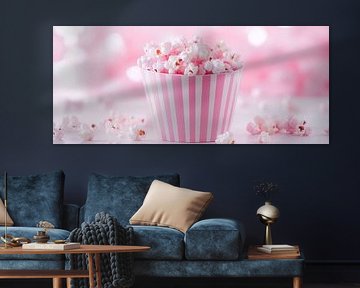 Süßes Popcorn im rosa Streifenbecher von Poster Art Shop