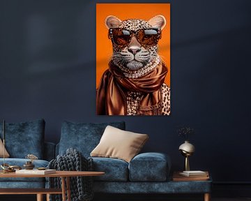 Stylish leopard with sunglasses by Poster Art Shop