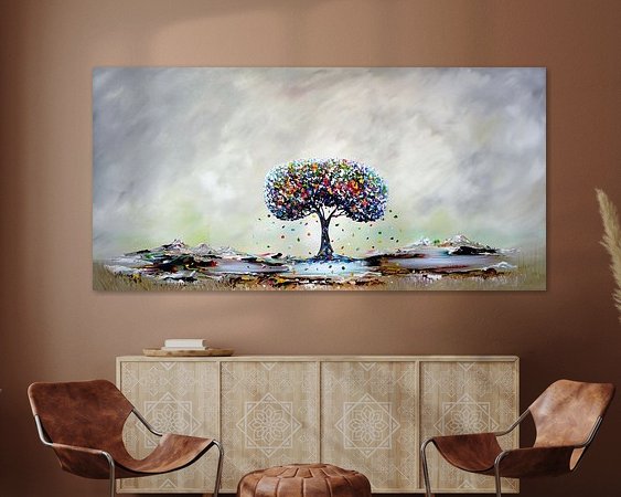 Voorbeeld van het werk in een kamer