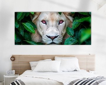 White lion in the jungle view - Fascinating by Poster Art Shop