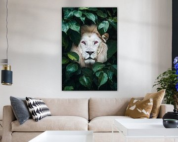 White lion in the jungle - mysterious by Poster Art Shop