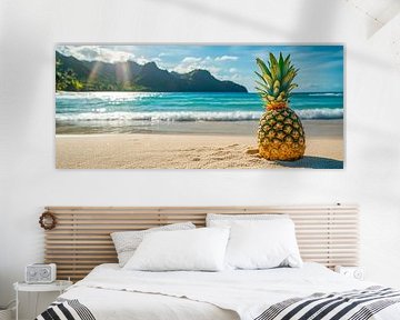 Ananas sur la plage - Paradis tropical sur Poster Art Shop