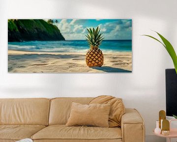 Pineapple on the beach - Tropical paradise by Poster Art Shop