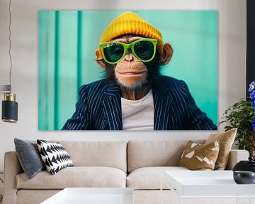 Stylischer Affe mit Sonnenbrille und Hut von Poster Art Shop