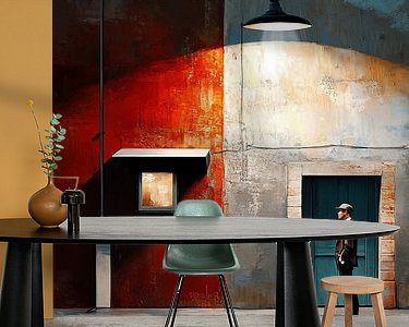 Voorbeeld van het werk in een kamer