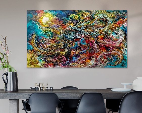 Voorbeeld van het werk in een kamer