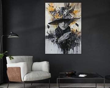 Mysterieus Portret | Vrouw in Zwarte Hoed