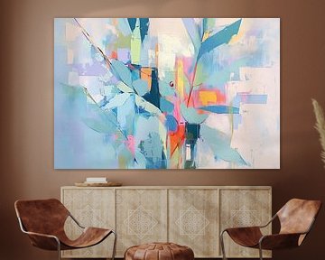 Abstract minimale Bloem van Abstract Schilderij